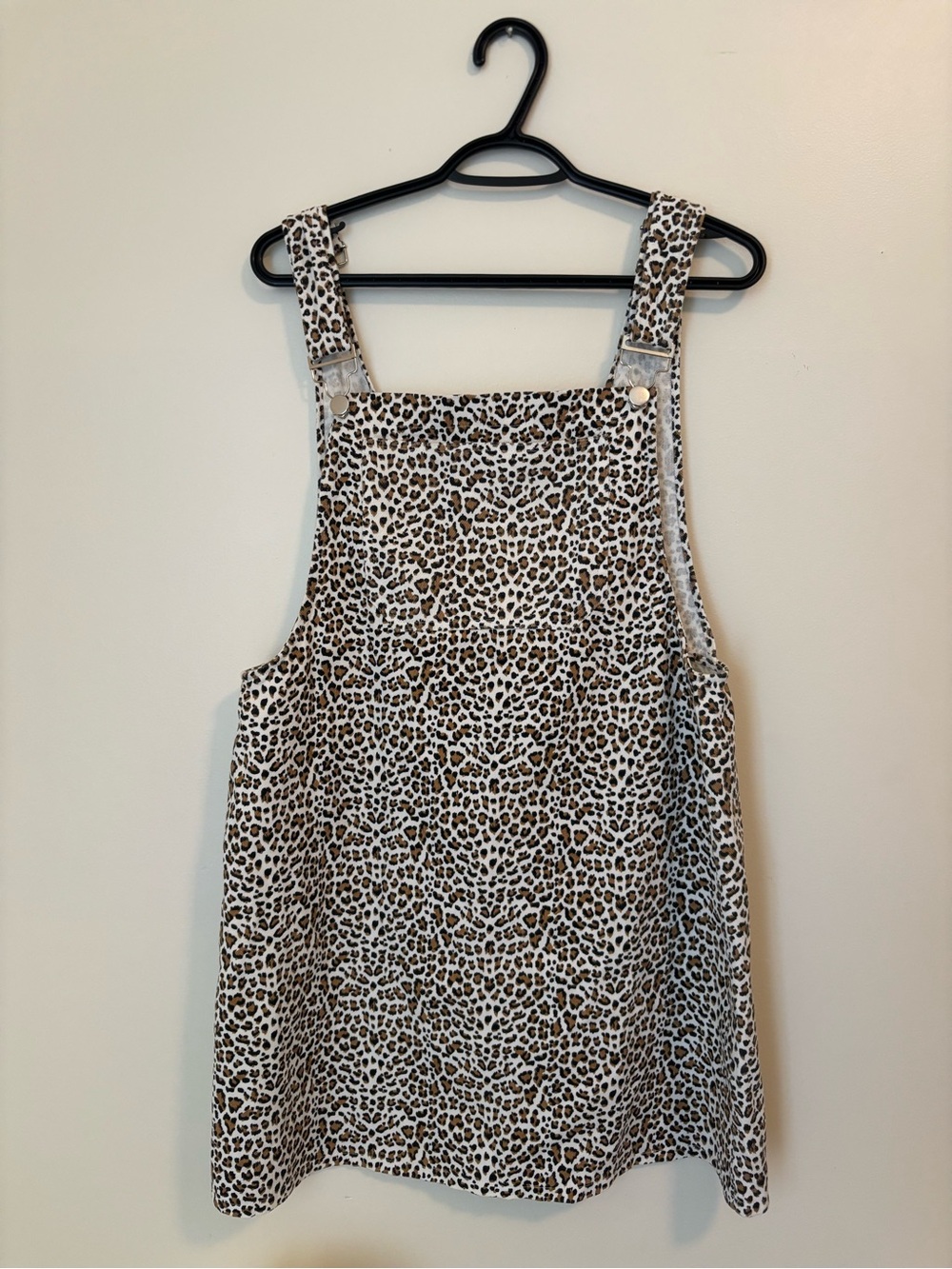 Showpo Leopard Print Mini overall Dress - Brown & White